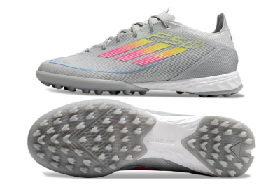 Adidas F50 Pro TF Low-Tops Soccer Shoes - Grey/Gold/Pink