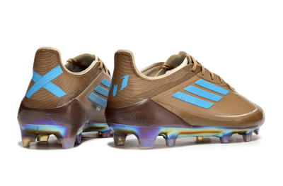 Messi x Adidas F50 Elite FG Low-Tops Soccer Cleats - Brown/White/Blue