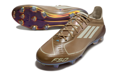 Messi x Adidas F50 Elite FG Low-Tops Soccer Cleats - Brown/White/Blue