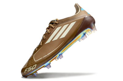 Messi x Adidas F50 Elite FG Low-Tops Soccer Cleats - Brown/White/Blue