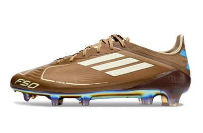 Messi x Adidas F50 Elite FG Low-Tops Soccer Cleats - Brown/White/Blue
