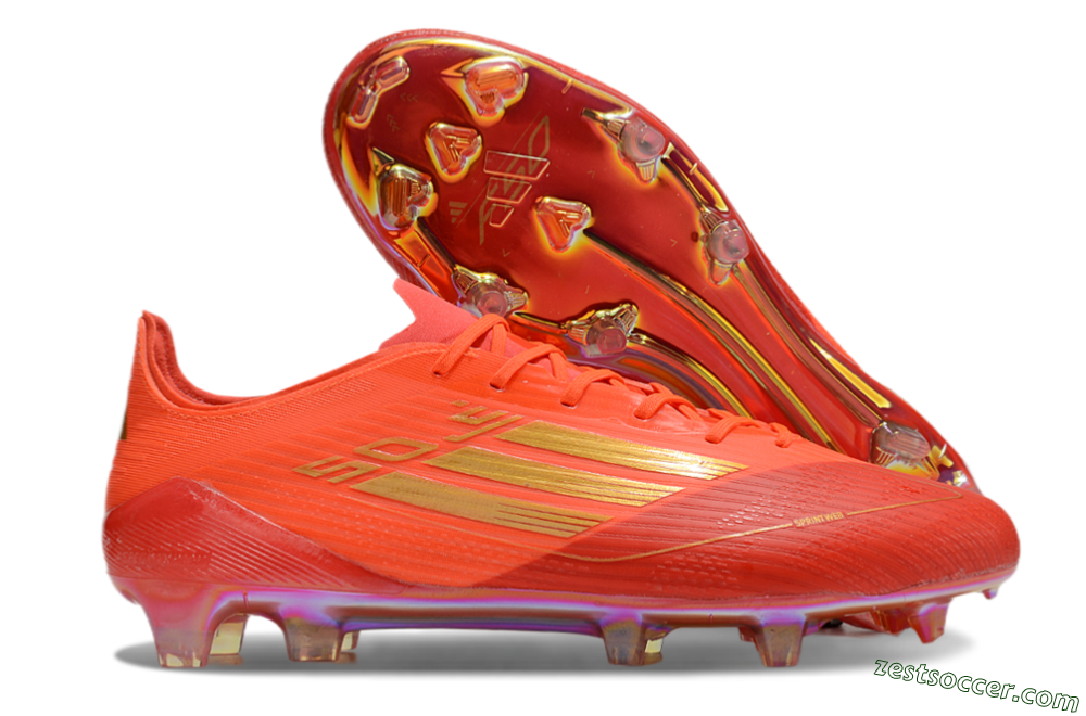 Adidas F50 Elite FG Low-Tops Soccer Cleats - Red/Gold 0