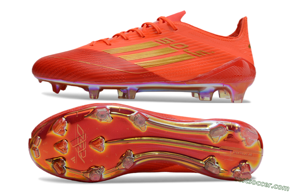 Adidas F50 Elite FG Low-Tops Soccer Cleats - Red/Gold 1