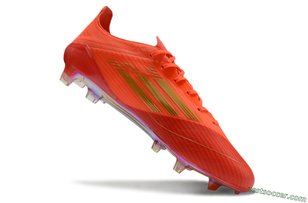 Adidas F50 Elite FG Low-Tops Soccer Cleats - Red/Gold 4
