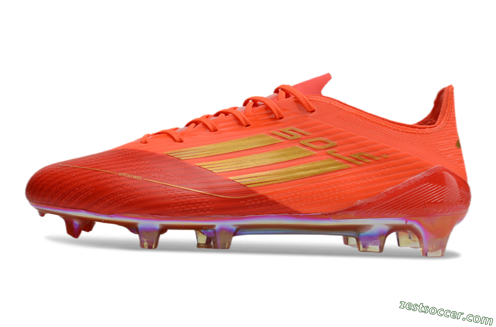 Adidas F50 Elite FG Low-Tops Soccer Cleats - Red/Gold 2