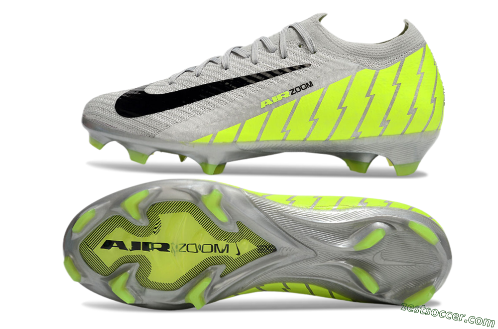Nike Air Zoom Mercurial Vapor 16 Elite FG Low-Tops Soccer Cleats - Grey/Black/Yellow 1