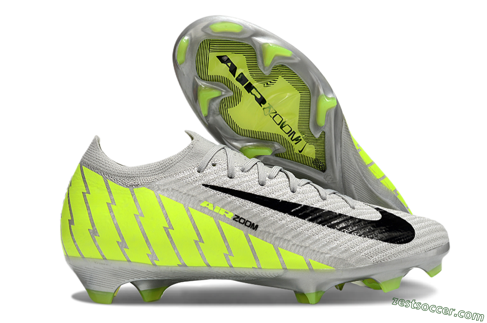 Nike Air Zoom Mercurial Vapor 16 Elite FG Low-Tops Soccer Cleats - Grey/Black/Yellow 0