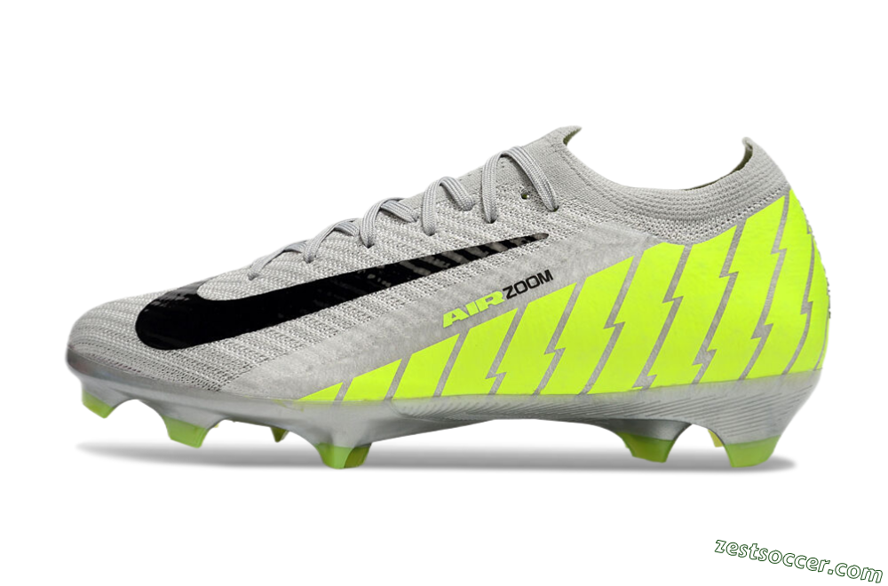 Nike Air Zoom Mercurial Vapor 16 Elite FG Low-Tops Soccer Cleats - Grey/Black/Yellow 2