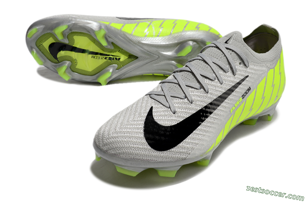 Nike Air Zoom Mercurial Vapor 16 Elite FG Low-Tops Soccer Cleats - Grey/Black/Yellow 3