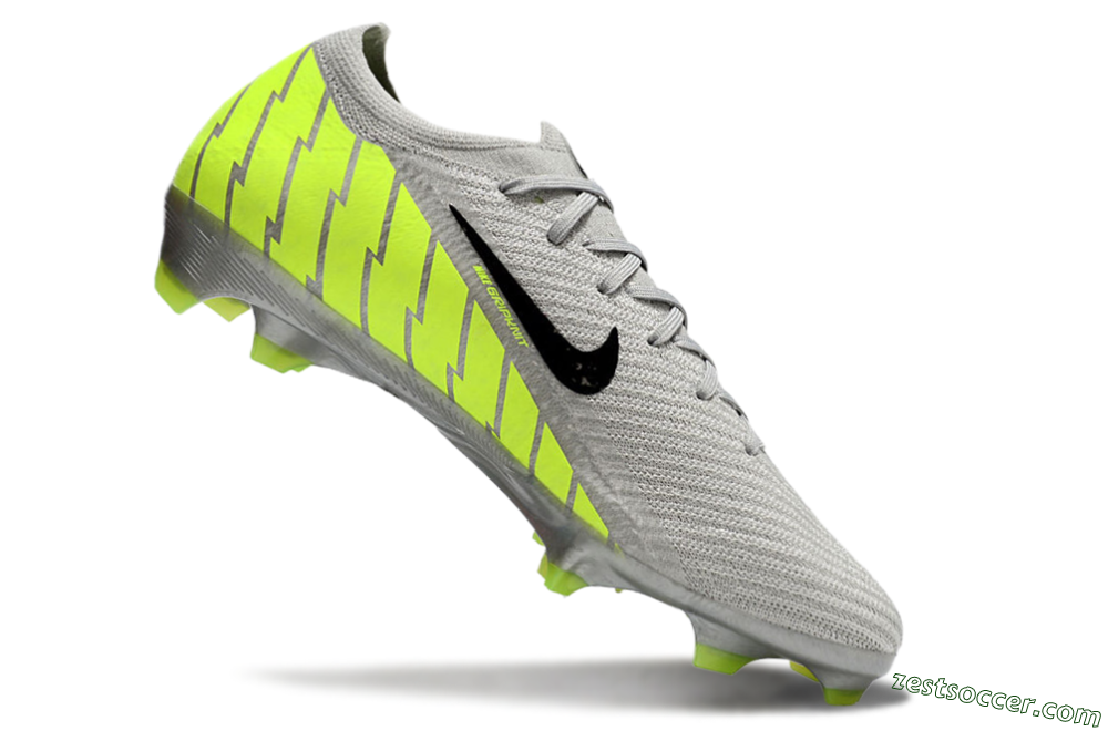 Nike Air Zoom Mercurial Vapor 16 Elite FG Low-Tops Soccer Cleats - Grey/Black/Yellow 4
