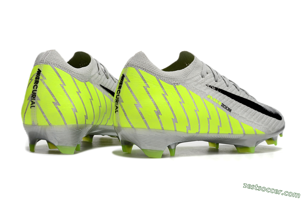 Nike Air Zoom Mercurial Vapor 16 Elite FG Low-Tops Soccer Cleats - Grey/Black/Yellow 6