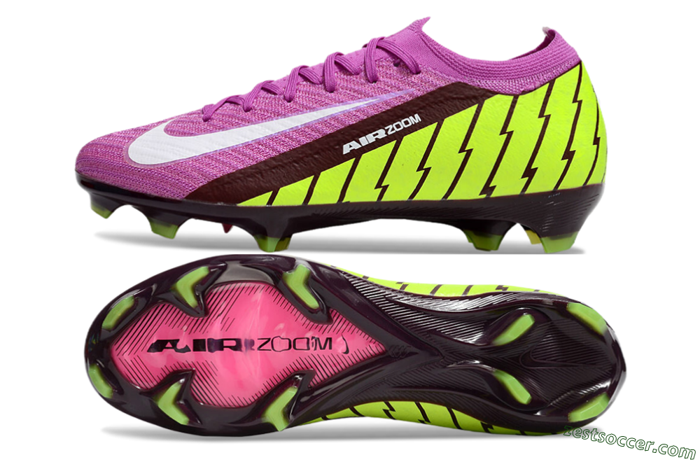 Nike Air Zoom Mercurial Vapor 16 Elite FG Low-Tops Soccer Cleats - Pink/White/Yellow 1