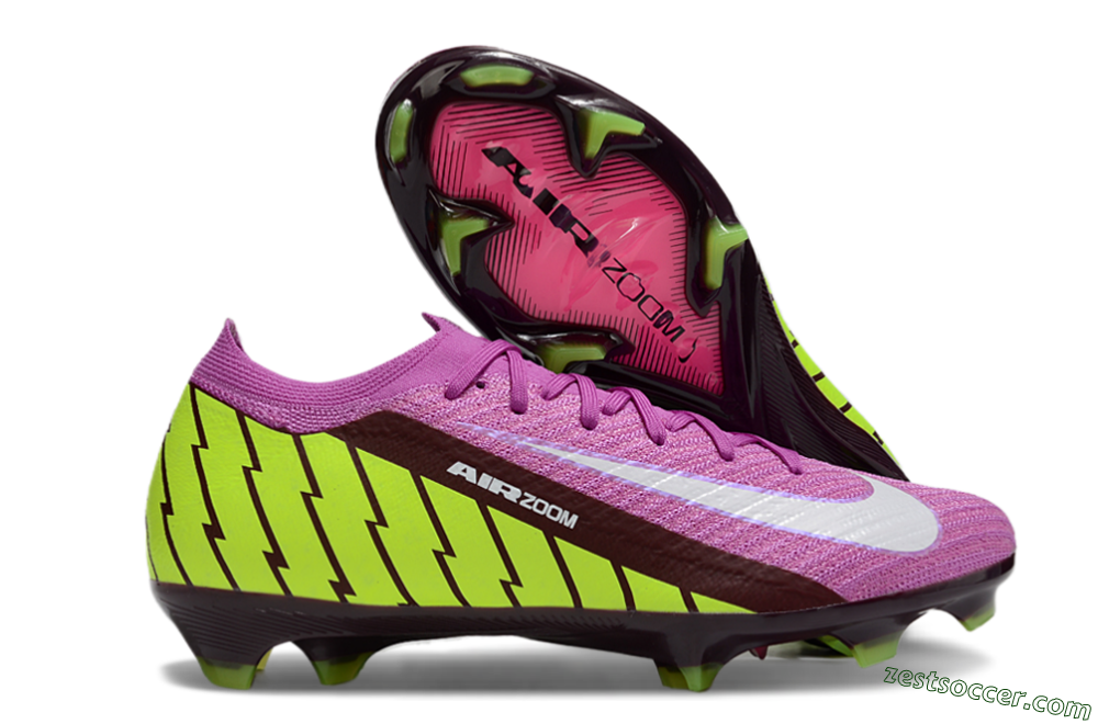 Nike Air Zoom Mercurial Vapor 16 Elite FG Low-Tops Soccer Cleats - Pink/White/Yellow 0