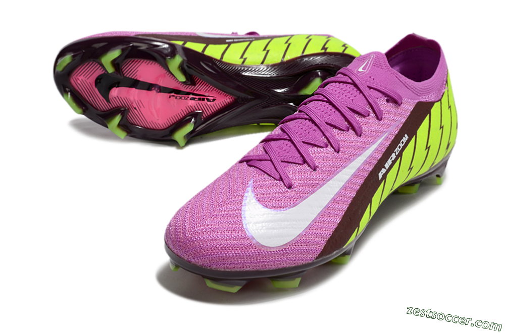 Nike Air Zoom Mercurial Vapor 16 Elite FG Low-Tops Soccer Cleats - Pink/White/Yellow 3