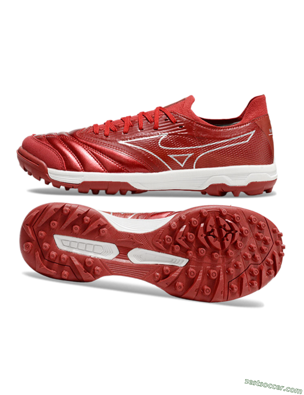 Mizuno Morelia Neo Sala TF Low-Tops Soccer Shoes - Red/Gold/White 1