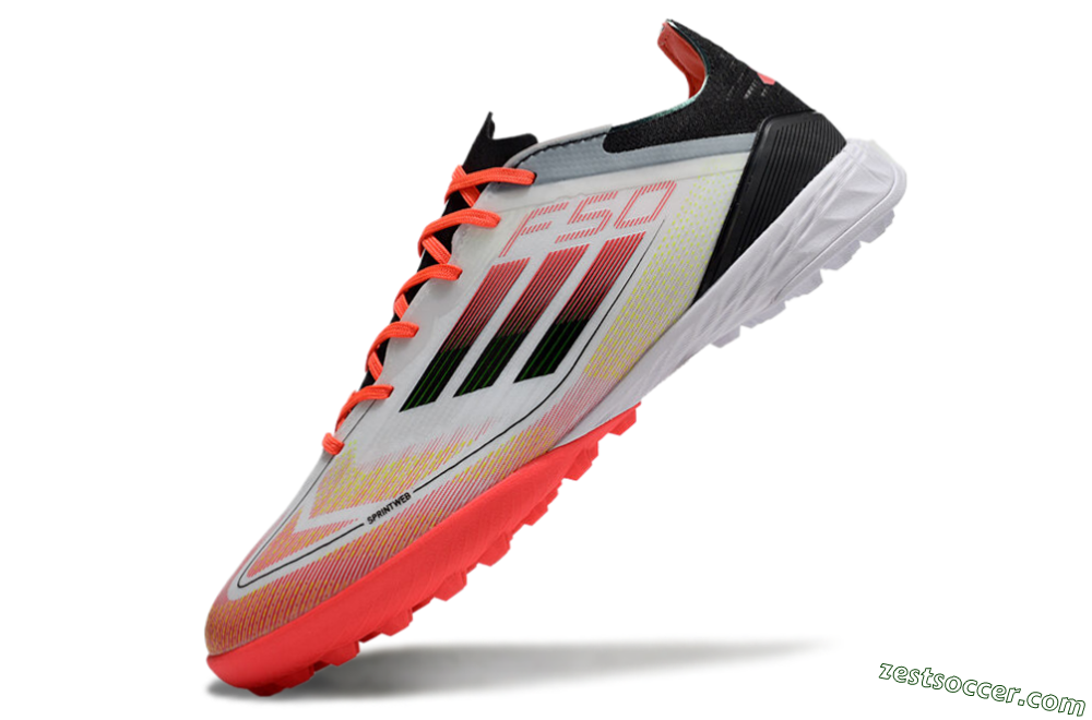 Adidas F50 Elite TF Low-Tops Soccer Shoes - White/Red/Yellow 5