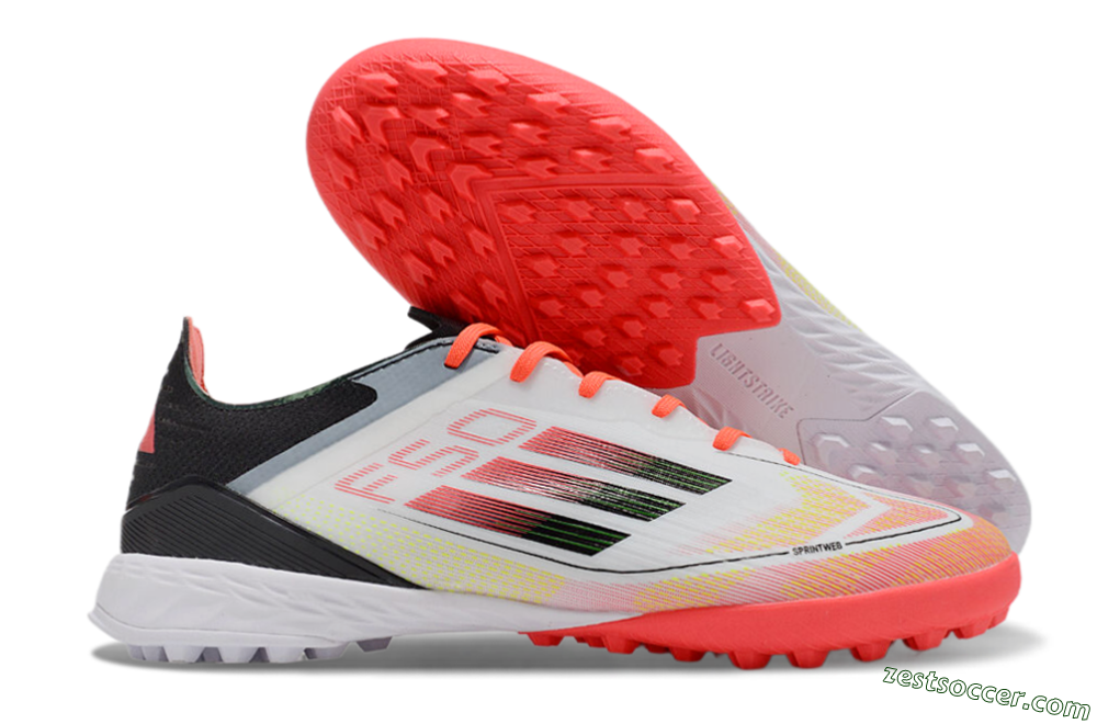 Adidas F50 Elite TF Low-Tops Soccer Shoes - White/Red/Yellow 0