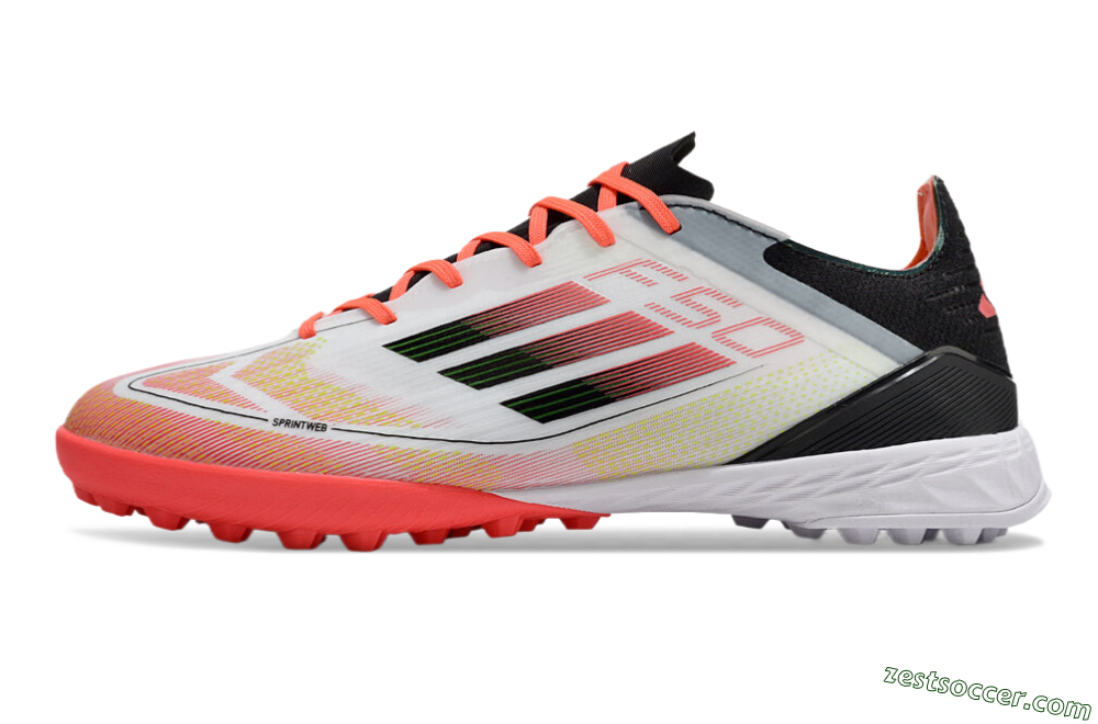 Adidas F50 Elite TF Low-Tops Soccer Shoes - White/Red/Yellow 2