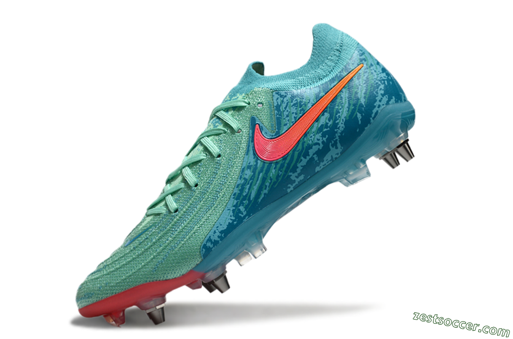 Nike Phantom Luna Elite SG Low-Tops Soccer Cleats - Jade/Red/Blue 5