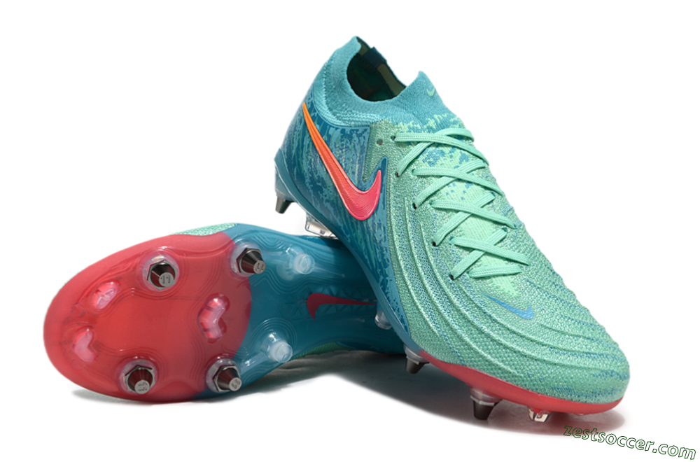 Nike Phantom Luna Elite SG Low-Tops Soccer Cleats - Jade/Red/Blue 3