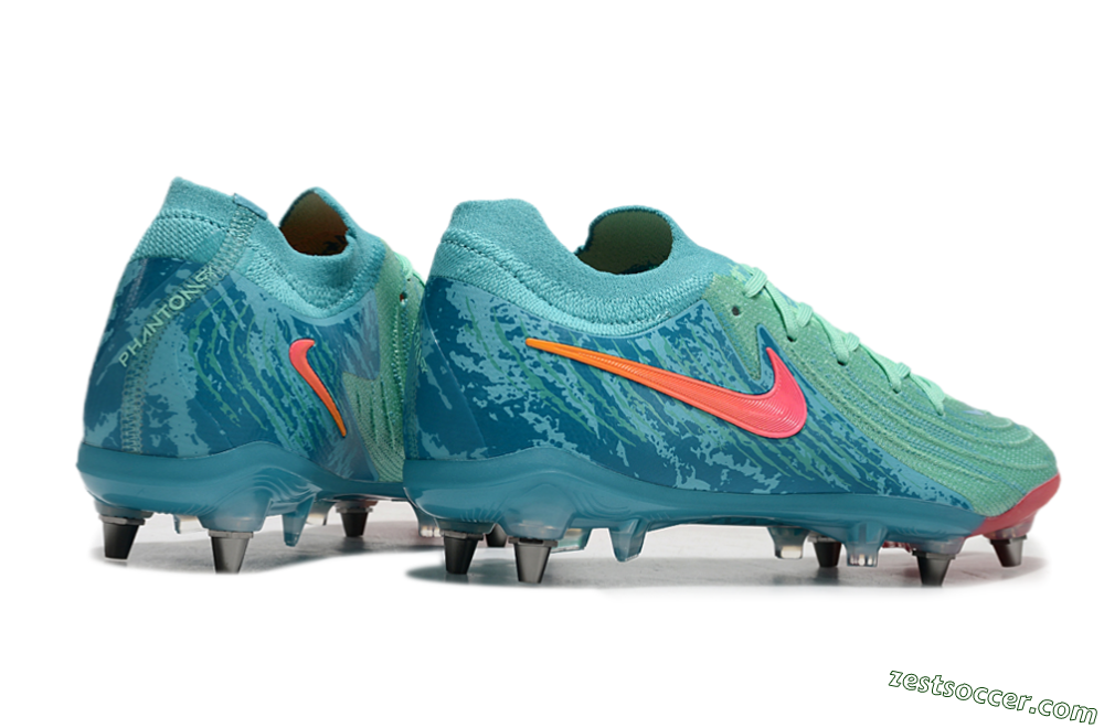 Nike Phantom Luna Elite SG Low-Tops Soccer Cleats - Jade/Red/Blue 6