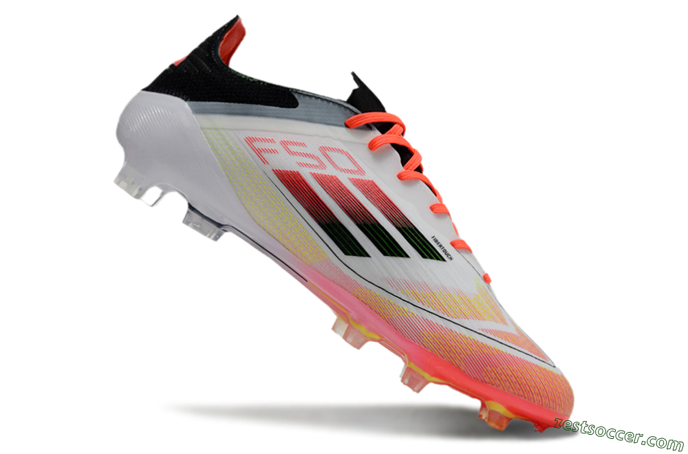 Adidas F50 Elite FG Low-Tops Soccer Cleats - White/Red/Yellow 4