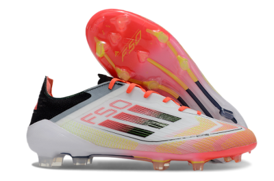 Adidas F50 Elite FG Low-Tops Soccer Cleats - White/Red/Yellow