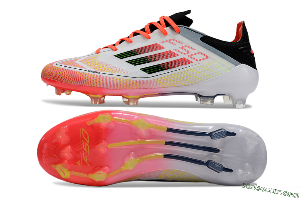 Adidas F50 Elite FG Low-Tops Soccer Cleats - White/Red/Yellow 1