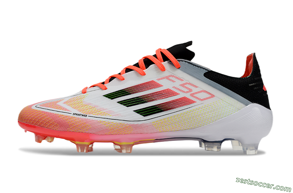 Adidas F50 Elite FG Low-Tops Soccer Cleats - White/Red/Yellow 2