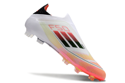 Adidas F50 Elite Laceless FG Low-Tops Soccer Cleats - White/Red/Yellow