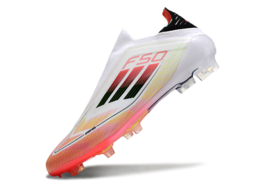 Adidas F50 Elite Laceless FG Low-Tops Soccer Cleats - White/Red/Yellow