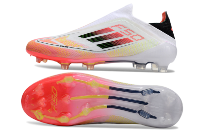 Adidas F50 Elite Laceless FG Low-Tops Soccer Cleats - White/Red/Yellow