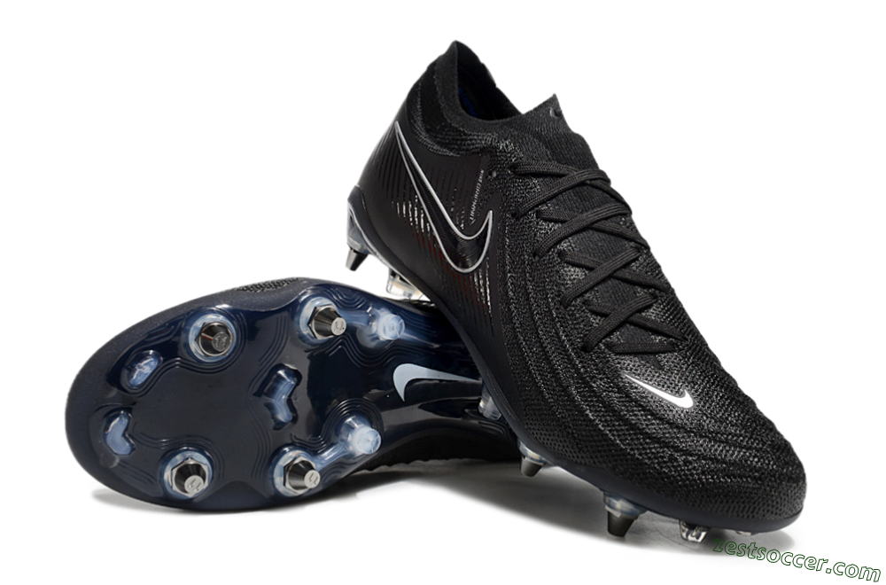 Nike Phantom Luna Elite SG Low-Tops Soccer Cleats - Black/White/Blue 3
