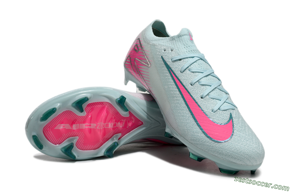 Nike Air Zoom Mercurial Vapor 16 Elite FG Low-Tops Soccer Cleats - Jade/Pink/Silver 3