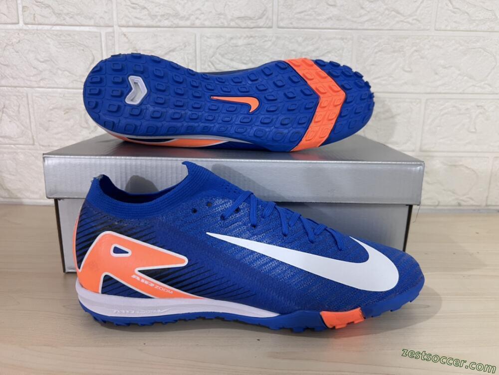 Nike Air Zoom Mercurial Vapor 16 Elite TF Low-Tops Soccer Shoes - Blue/White/Orange