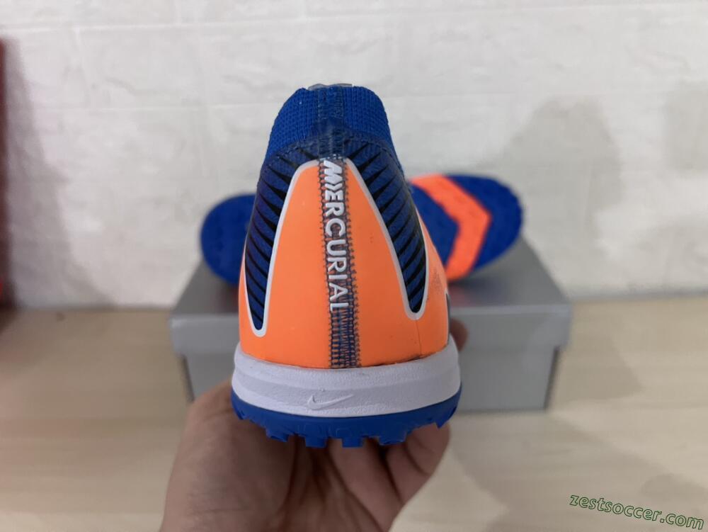 Nike Air Zoom Mercurial Vapor 16 Elite TF Low-Tops Soccer Shoes - Blue/White/Orange