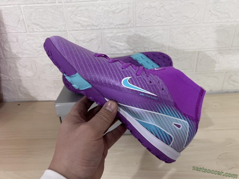 Nike Air Zoom Mercurial Superfly 10 Elite TF High-Tops Soccer Shoes - Purple/Jade/White
