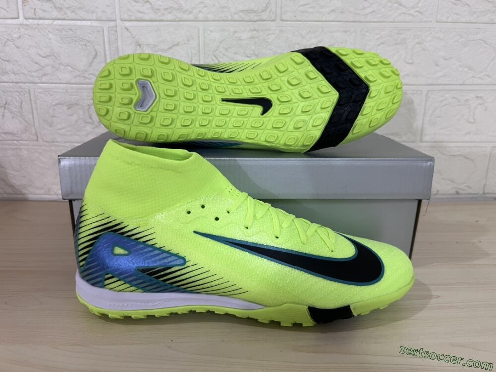 Nike Air Zoom Mercurial Superfly 10 Elite TF Low-Tops Soccer Shoes - Yellow/Black/Blue