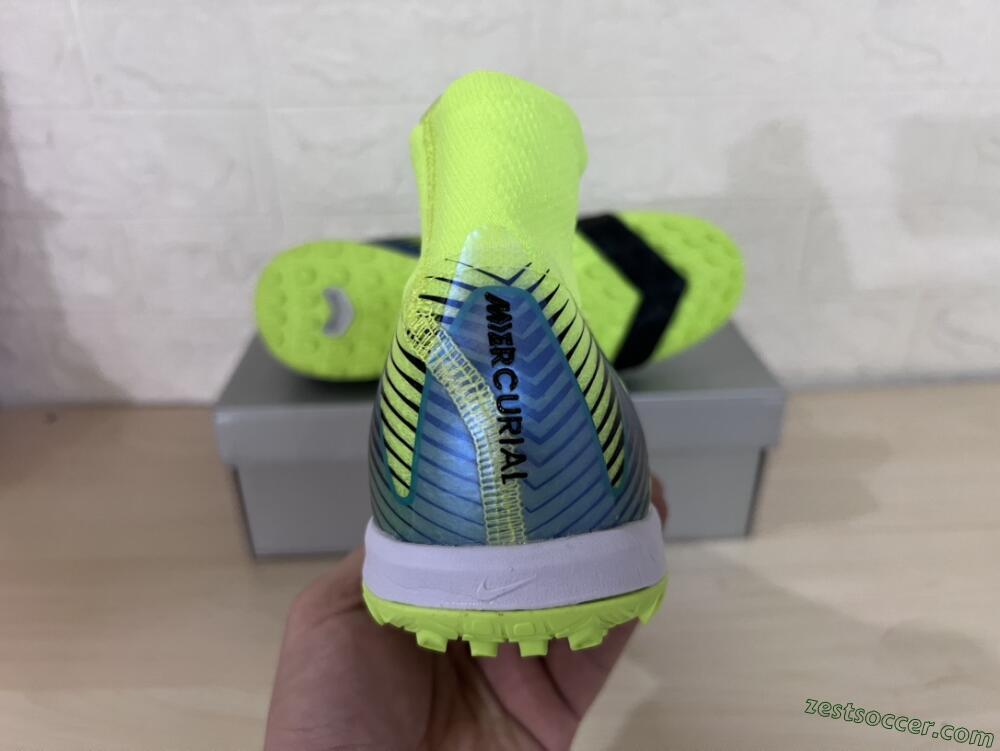 Nike Air Zoom Mercurial Superfly 10 Elite TF Low-Tops Soccer Shoes - Yellow/Black/Blue