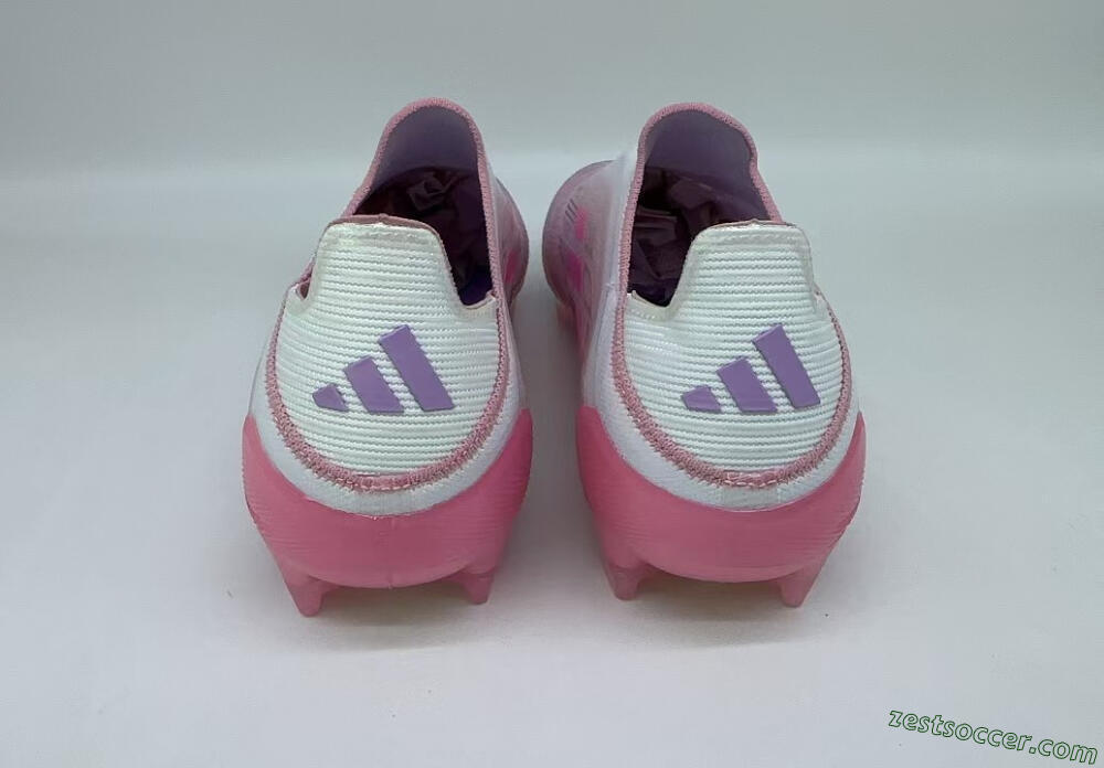 Adidas F50 Elite Laceless FG Low-Tops Soccer Cleats - White/Pink/Gold