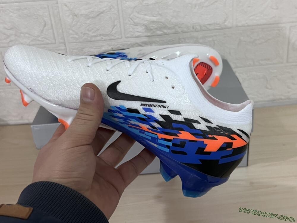 Nike Air Zoom Mercurial Vapor 16 Elite FG Low-Tops Soccer Cleats - White/Black/Blue/Orange
