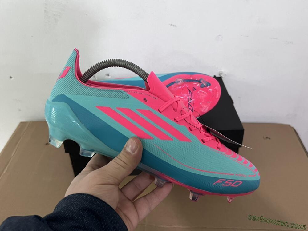 Adidas F50+ Elite FG Low-Tops Soccer Cleats - Jade/Pink/White