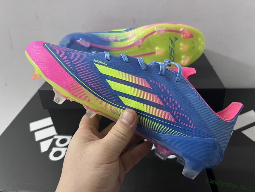 Adidas F50 Elite TF Low-Tops Soccer Shoes - Blue/Pink/Yellow