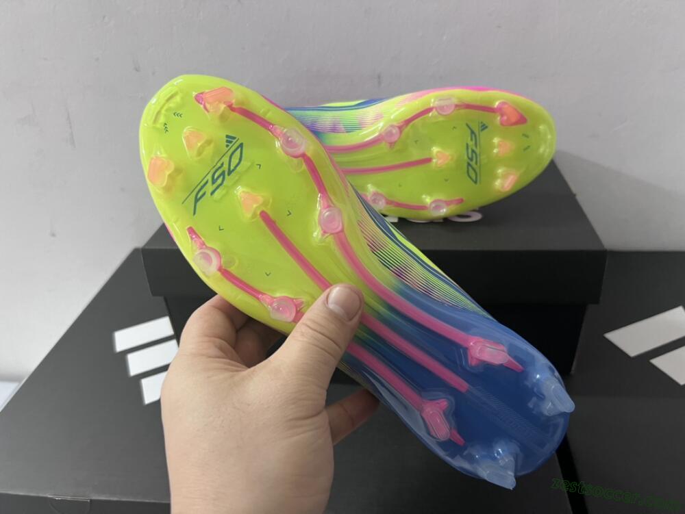 Adidas F50 Elite TF Low-Tops Soccer Shoes - Blue/Pink/Yellow