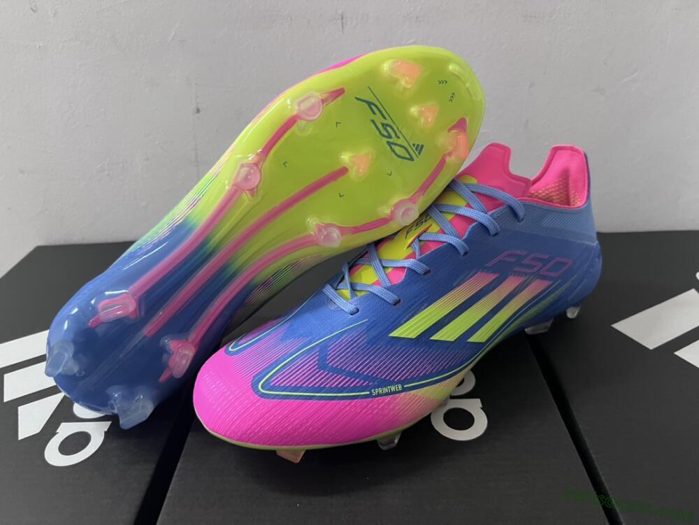 Adidas F50 Elite TF Low-Tops Soccer Shoes - Blue/Pink/Yellow
