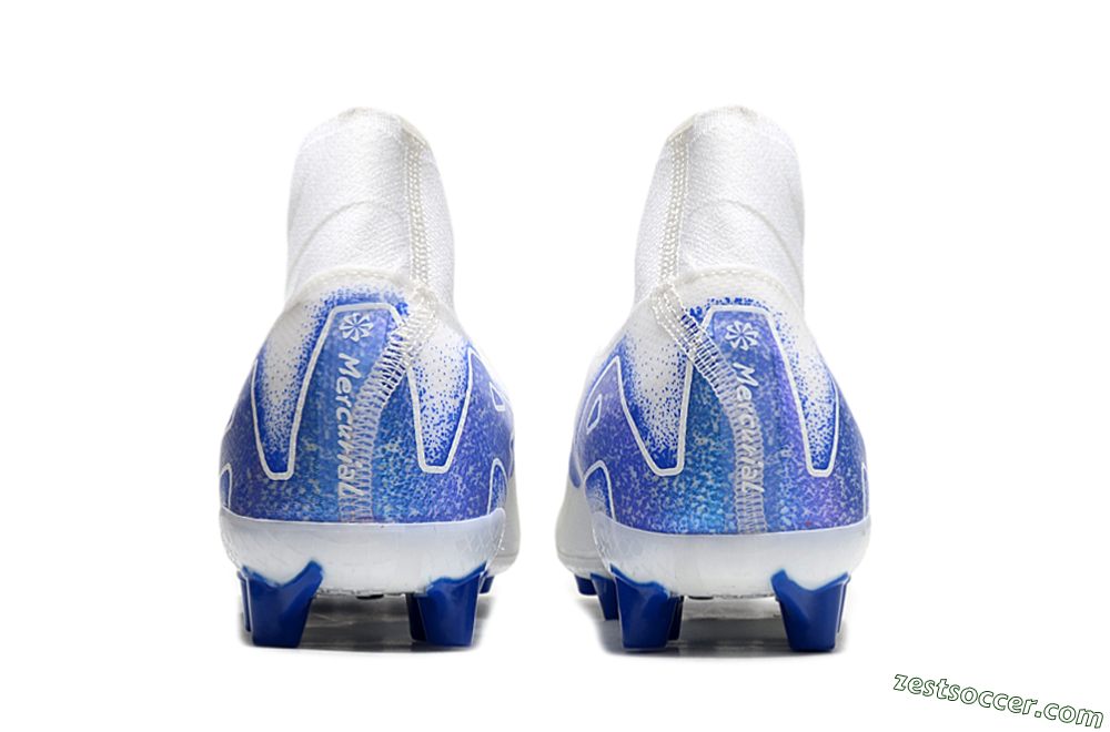 Nike Air Zoom Mercurial Superfly 10 Elite AG High-Tops Soccer Cleats - Beige/White/Blue 5
