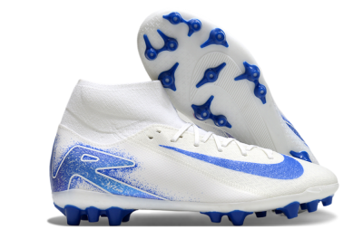 Nike Air Zoom Mercurial Superfly 10 Elite AG High-Tops Soccer Cleats - Beige/White/Blue