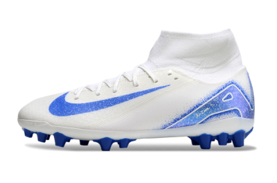 Nike Air Zoom Mercurial Superfly 10 Elite AG High-Tops Soccer Cleats - Beige/White/Blue