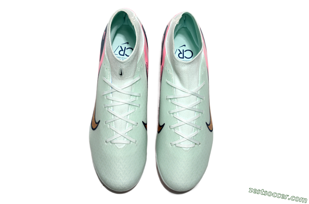 Nike Air Zoom Mercurial Superfly 10 Elite AG High-Tops Soccer Cleats - Jade/Gold/Pink 4