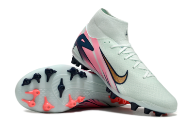 Nike Air Zoom Mercurial Superfly 10 Elite AG High-Tops Soccer Cleats - Jade/Gold/Pink
